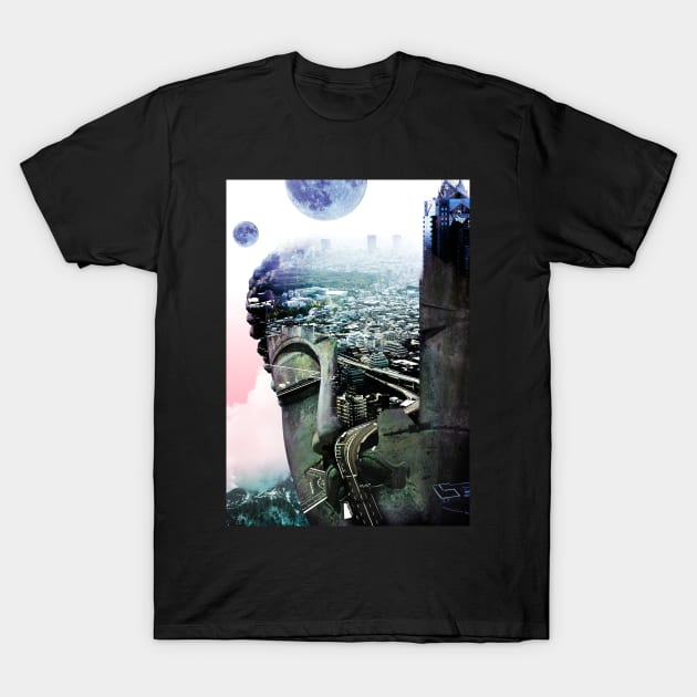 City Buddha Photo manipulation Multiple exposure T-Shirt by Glass Table Designs